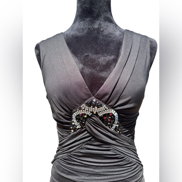 Nikibiki Black Ruched Mini Dress size Small - Picture 2 of 13